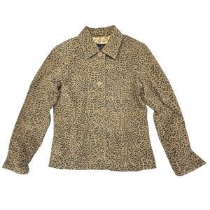 Terry Lewis Animal Print Genuine Leather Classic Luxuries Jacket- Small